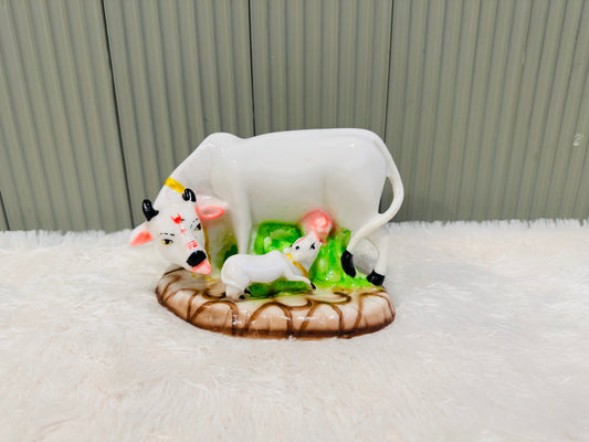 Perfy Handicrafts Kamadhenu/Gomatha/Cow with Calf - Big Size