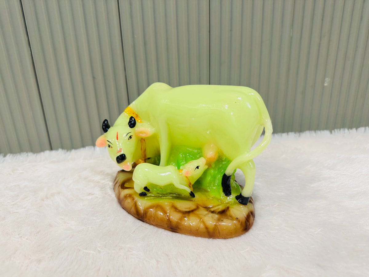 Perfy Handicrafts Kamadhenu/Gomatha/Cow with Calf - Big Size