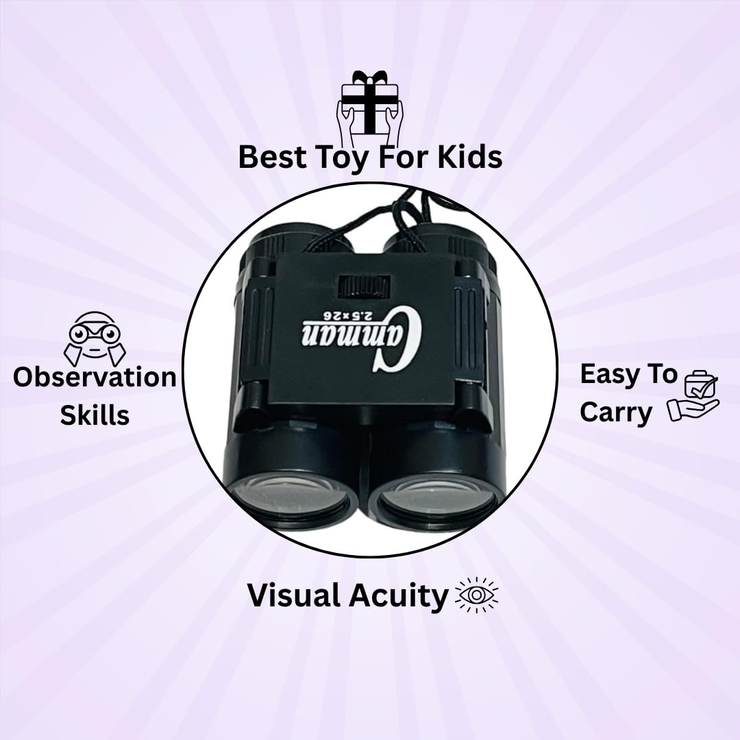 Compact Folding Binoculars for Kids & Adults | Day & Night Use Polarized Telescope with High-Performance Optics | Lightweight Outdoor Binoculars for Bird Watching, Travel, Camping & Stargazing