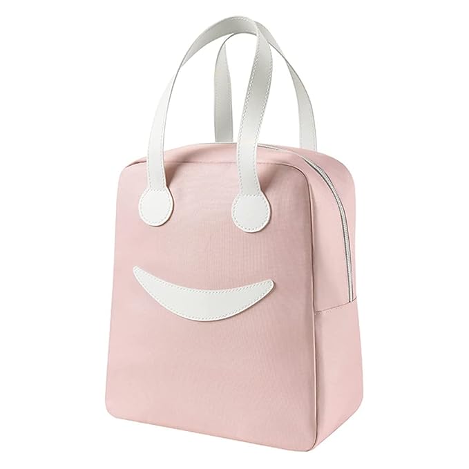 Cute Smiley Face Design Insulated Launch Bags - Large
