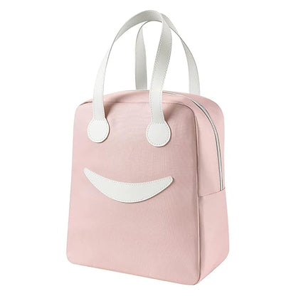 Cute Smiley Face Design Insulated Launch Bags - Large
