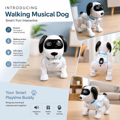 Mechanical Robot Dog Toy | Walking Action, Music, LED Lights & Sound Toy for Kids