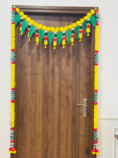 Artificial Mango Leaves & Marigold Flower Door Toran