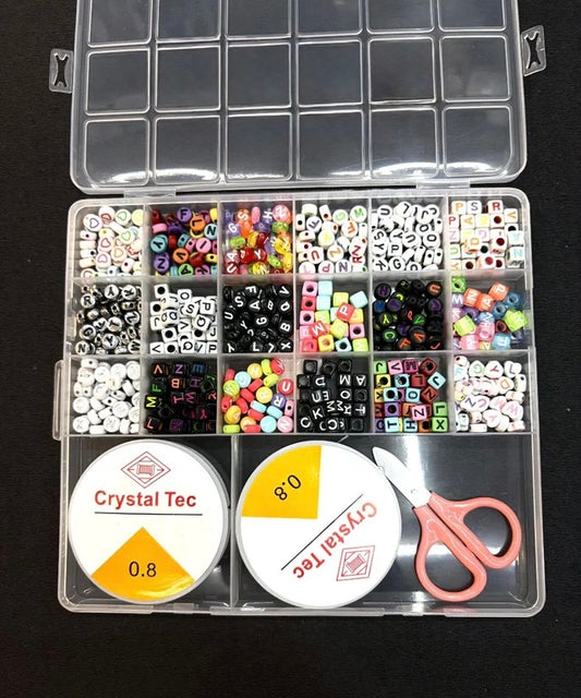 DIY Bracelet Making Kit for Girls – Beads & Jewelry Craft Set with Charms, Scissors & Elastic String