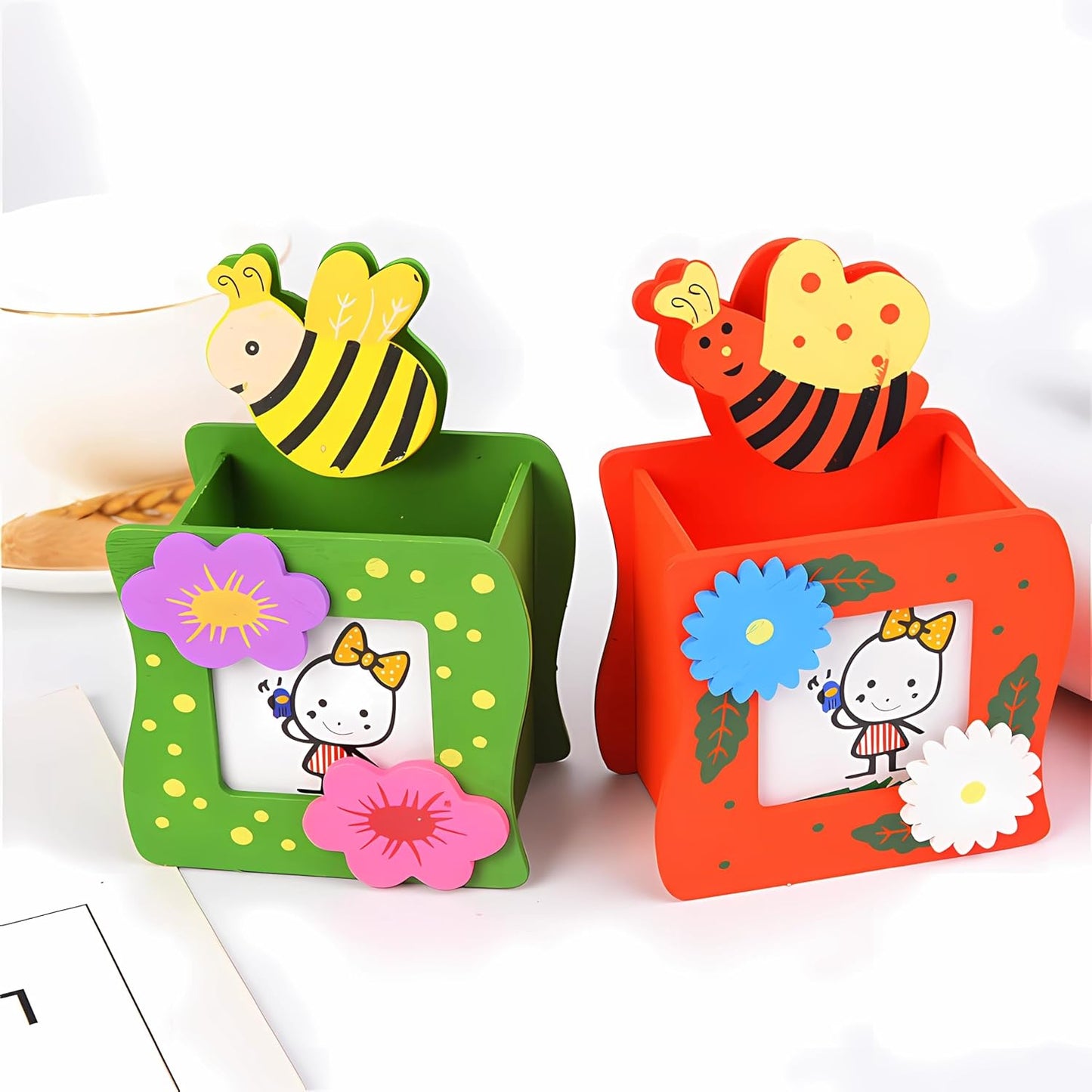 Wooden Animal Pen Stand | Cute Animal Theme | Eco Friendly | Return Gifts for Kids | Bday Returns Gift