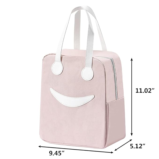 Cute Smiley Face Design Insulated Launch Bags - Large