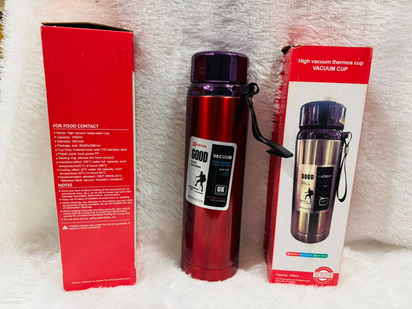 Premium Vacuum Insulated Travel Flask 1000ml