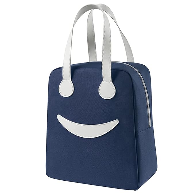 Cute Smiley Face Design Insulated Launch Bags - Large