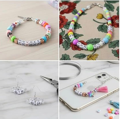 DIY Bracelet Making Kit for Girls – Beads & Jewelry Craft Set with Charms, Scissors & Elastic String