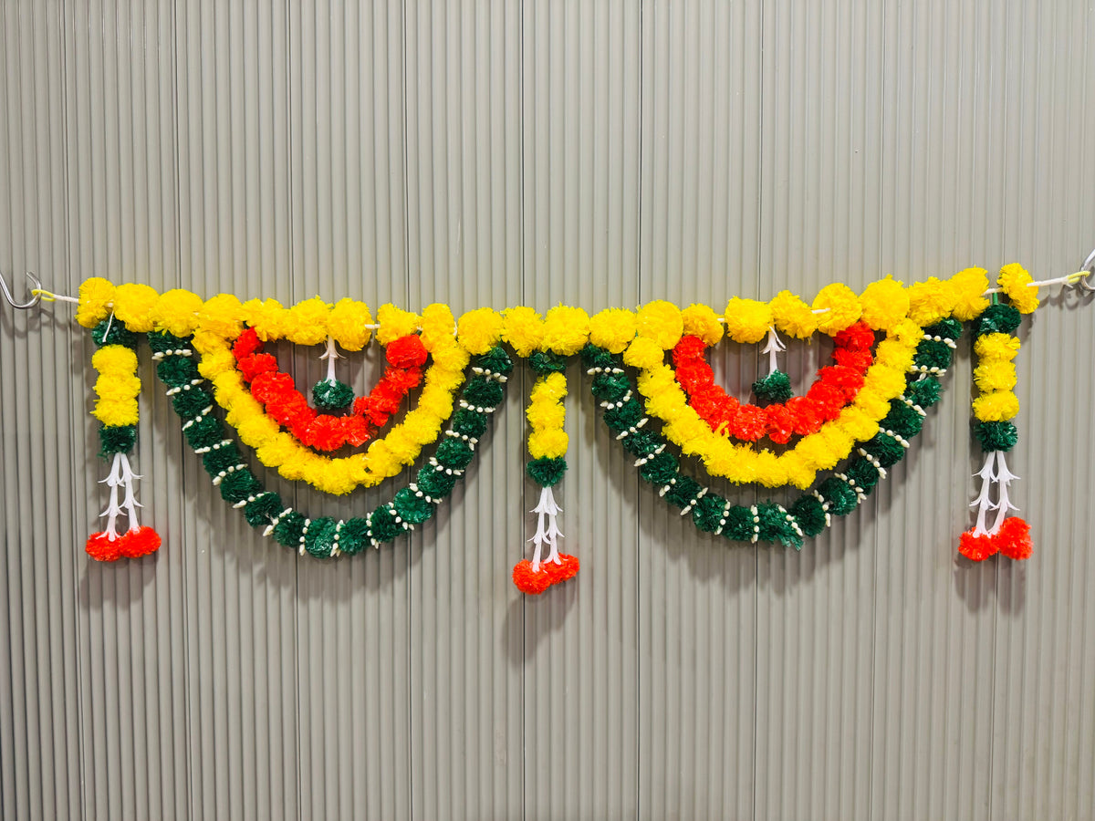 Main Door Latest Home Decoration Entrance Hanging Handmade Bandarwal Atificial Marigold Flower Garlands