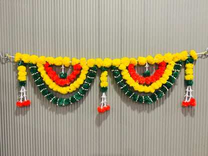 Main Door Latest Home Decoration Entrance Hanging Handmade Bandarwal Atificial Marigold Flower Garlands