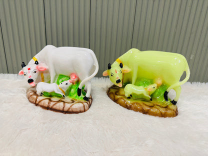 Perfy Handicrafts Kamadhenu/Gomatha/Cow with Calf - Big Size