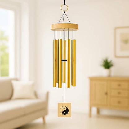 6 Pipe Wind Chimes for Home & Balcony – 28 Inch Aluminum Wind Chime with Pleasant Soothing Tones