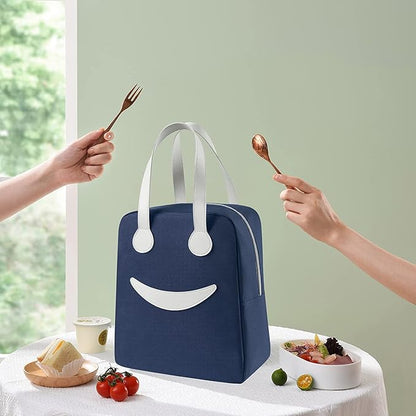 Cute Smiley Face Design Insulated Launch Bags - Large
