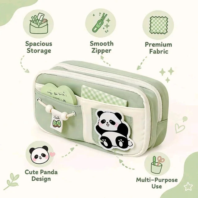 Pencil Pouch Panda - Green
