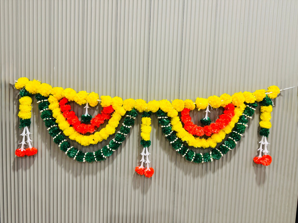 Main Door Latest Home Decoration Entrance Hanging Handmade Bandarwal Atificial Marigold Flower Garlands