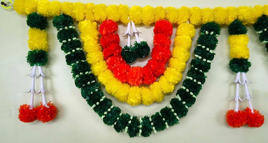 Main Door Latest Home Decoration Entrance Hanging Handmade Bandarwal Atificial Marigold Flower Garlands