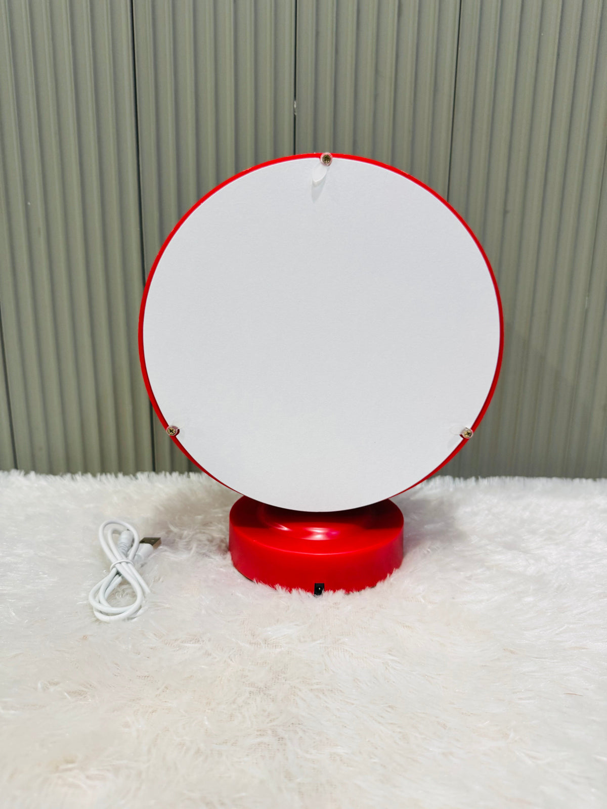 Round Photo Frame with Elegant Lights and Roses | Heart Shape | Couple Design