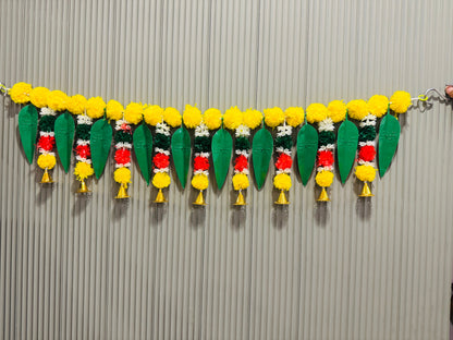 Artificial Mango Leaves & Marigold Flower Door Toran