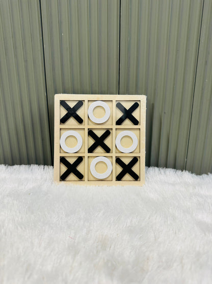 Wooden Tic Tac Toe Game for Kids & Adults – Classic Board Game - Multicolour