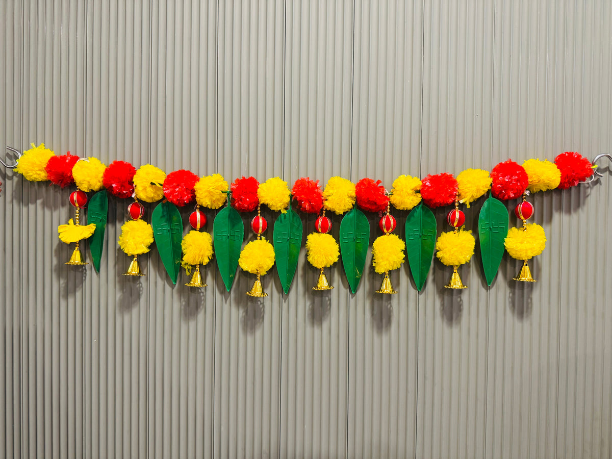 Artificial Mango Leaves & Marigold Flower Door Toran