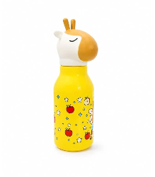 Cute Animal Cartoon Printed Plastic Water Bottle for Kids – Colourful & Lightweight Drinking Bottle