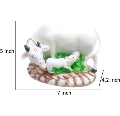 Perfy Handicrafts Kamadhenu/Gomatha/Cow with Calf - Big Size