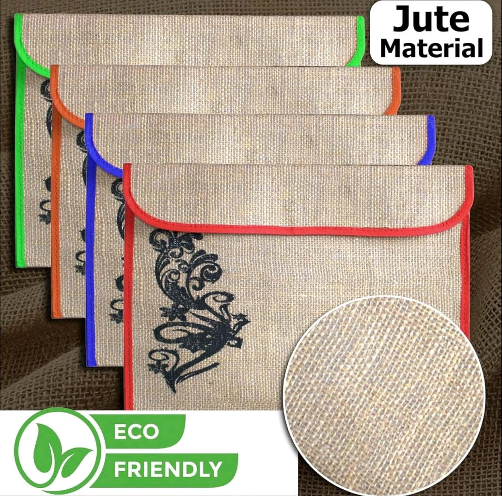 Jute File Folder Bag for Office Home Bank School