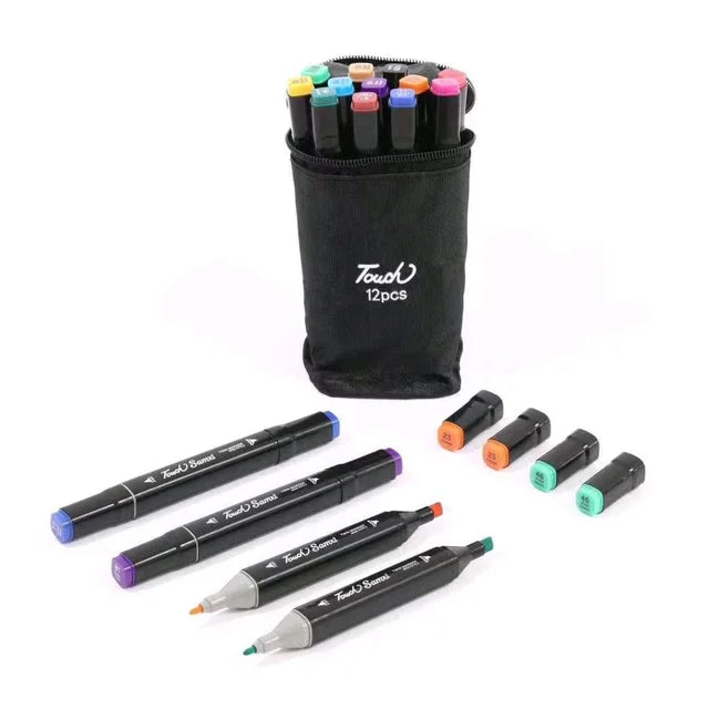 Touch Dual Side Marker 12 Color Pouch