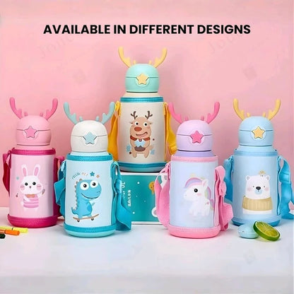 SIPPER BOTTLE CARTOON WITH COVER 600ML