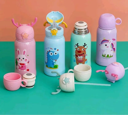 SIPPER BOTTLE CARTOON WITH COVER 600ML