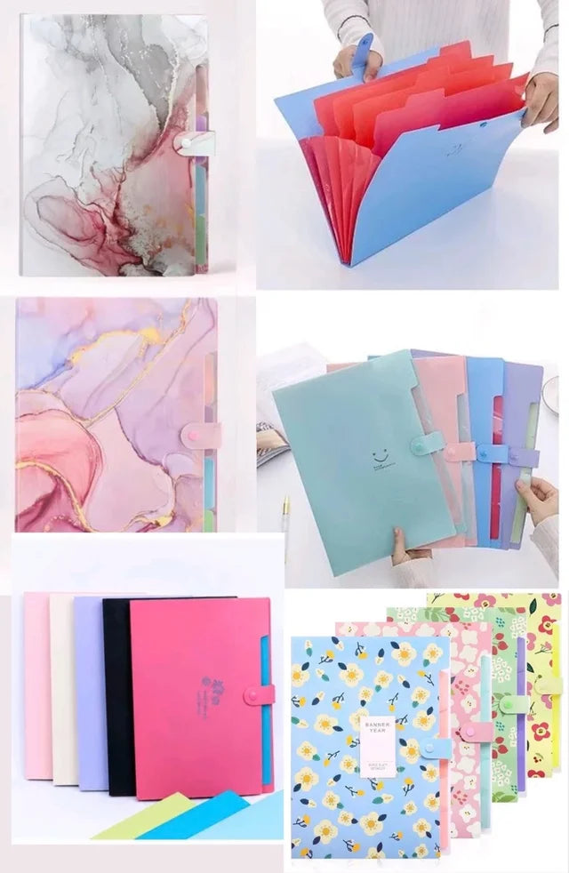 File Expanding 6 Pocket A4 (Mix Designs)