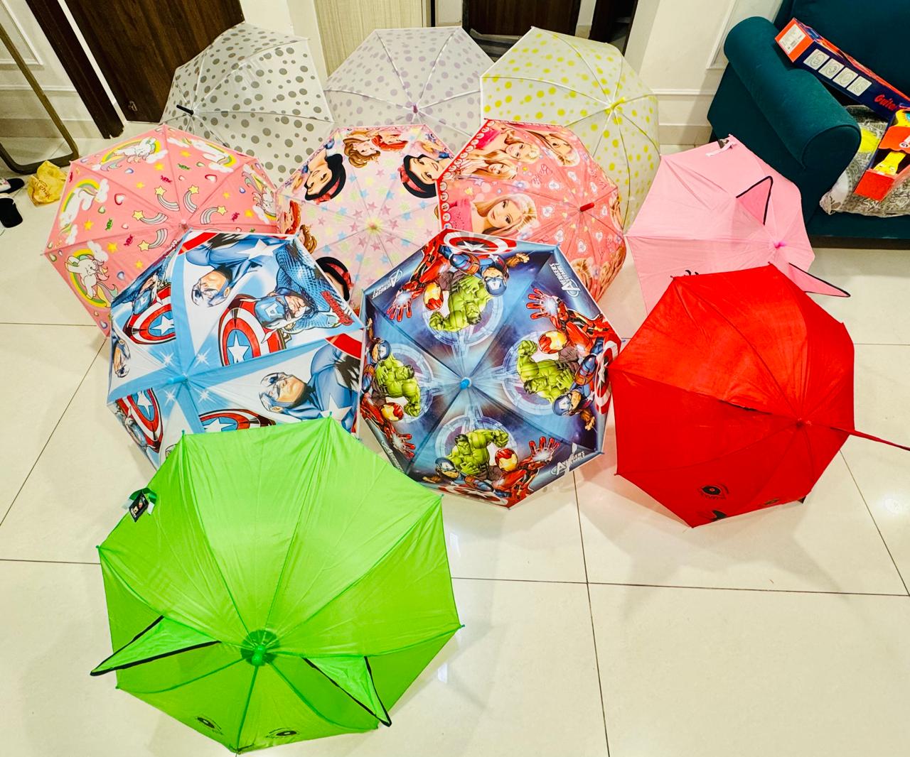 Animal Design Ear Umbrella for Kids | Cute Cartoon Kids Umbrella