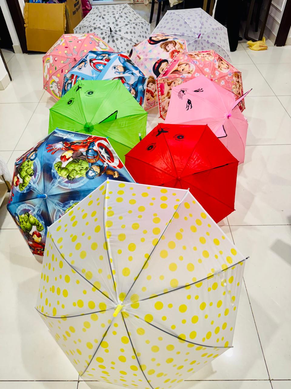 Polka Dot Printed Umbrella for Kids & Adults | Rain & Sun Protection Umbrella for School, College & Office