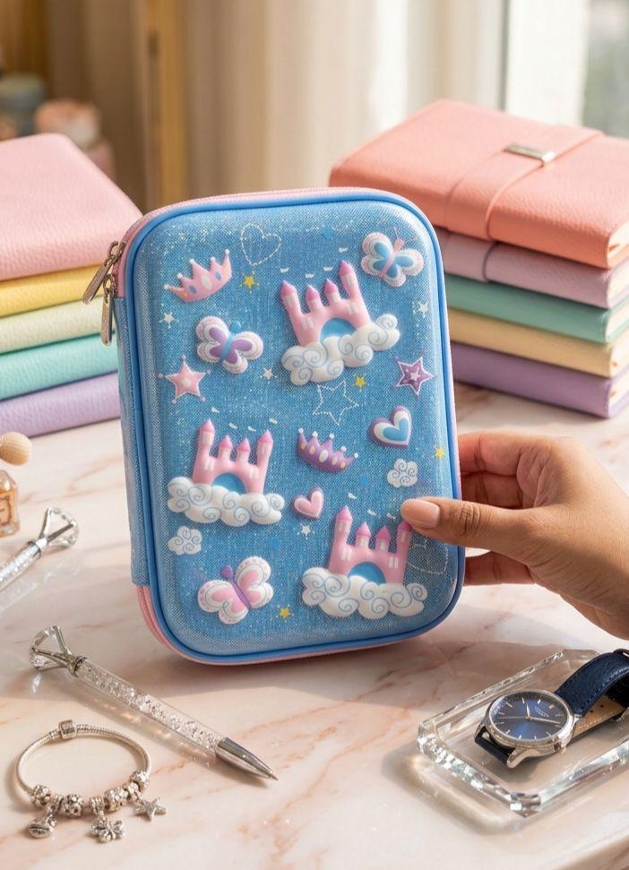 Premium Jumbo Pencil Pouch | Spacious Multi-Purpose Stationery Organizer for Kids