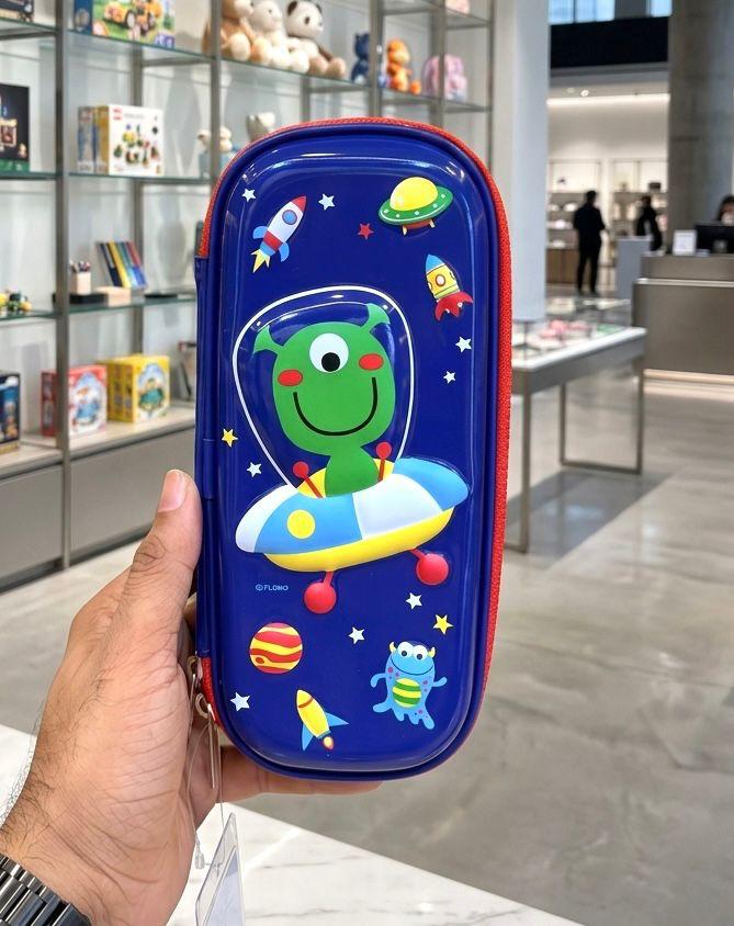 EVA Space Pencil Pouch for Kids | 3D EVA Hard Shell Zipper Pouch with Rocket & Alien Design