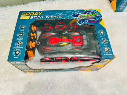 Spray R/C Stunt Vehicle | Remote Control Rotating Eight Wheel Drift Car with Spray Effect