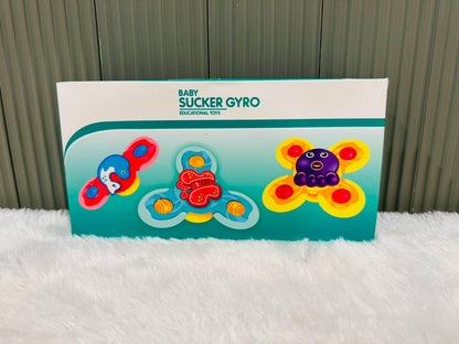 Baby Suction Spinner Toy (Pack of 3) | Bath Time Sensory Fidget Toys for Toddlers