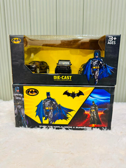 Batman Die-Cast Car Pack of 3 | Superhero Metal Toy Car Set for Kids