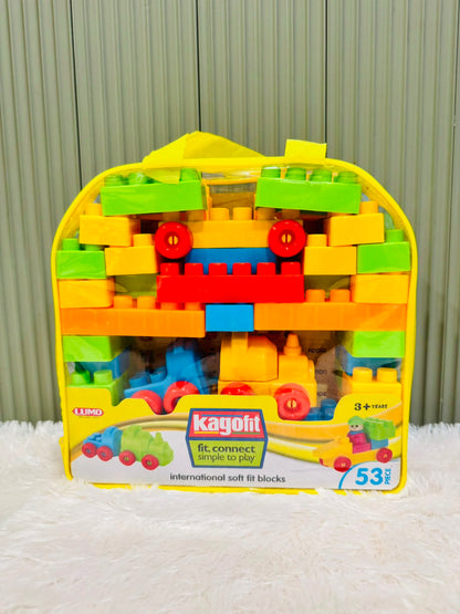 DIY Plastic Building Blocks for Kids | 53 Pieces Educational Construction Blocks | Creative Learning Toy for Boys & Girls