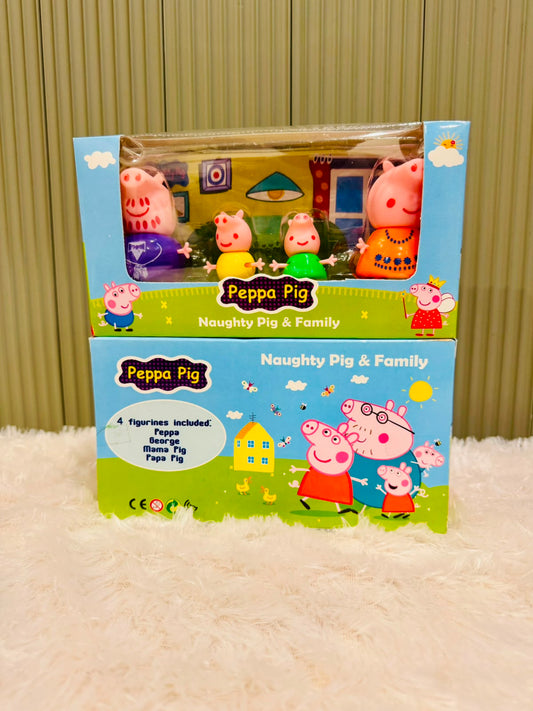 Peppa Pig Family Figurine Set – 4-Piece Playset with Peppa, George, Mummy & Daddy Pig