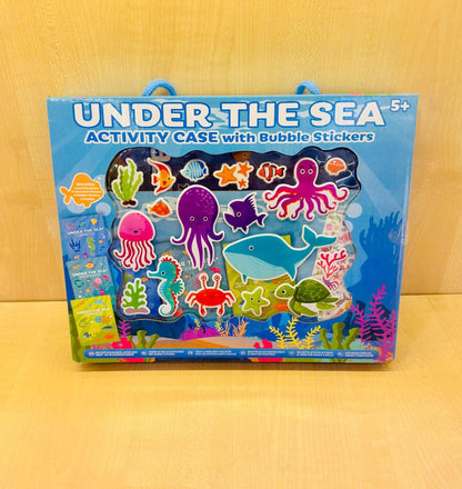 Under the Sea activity case front cover with octopus and whale pieces