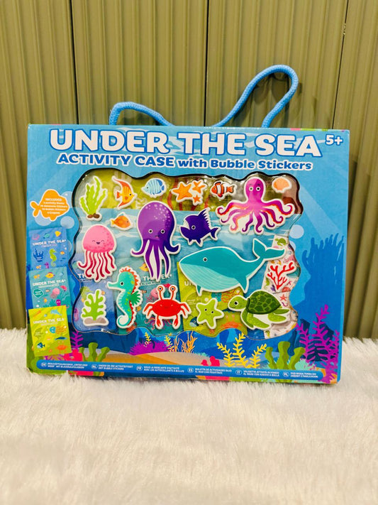 Under the Sea activity case showing sea creature pieces and rope handle