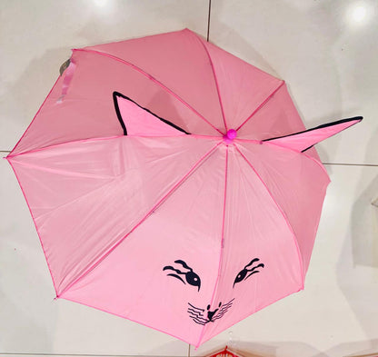 Animal Design Ear Umbrella for Kids | Cute Cartoon Kids Umbrella