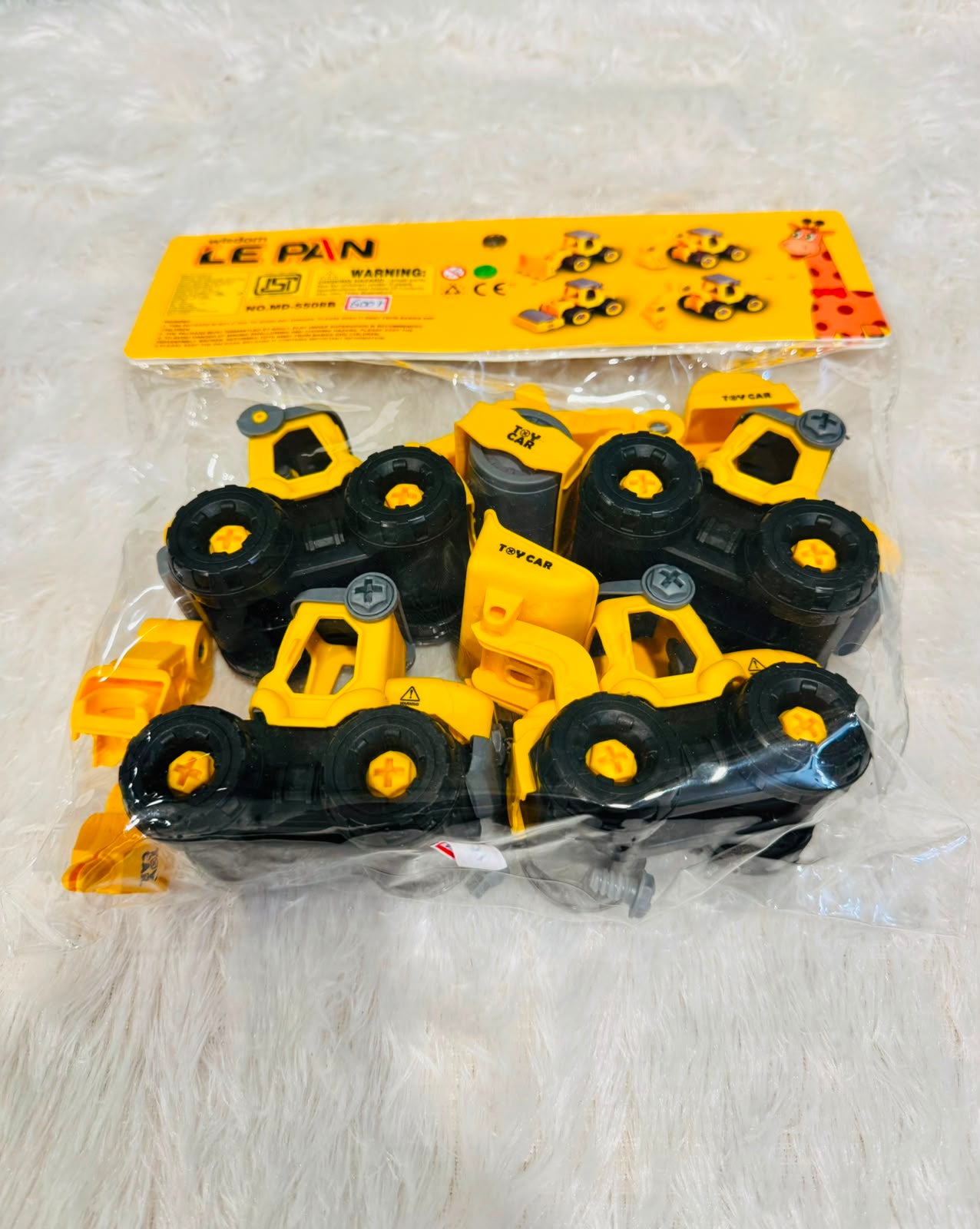 Construction Vehicles Set 4 in 1 DIY Toys for Kids | Take Apart Excavator & Bulldozer Toy Set of 4 with 1 Screwdriver