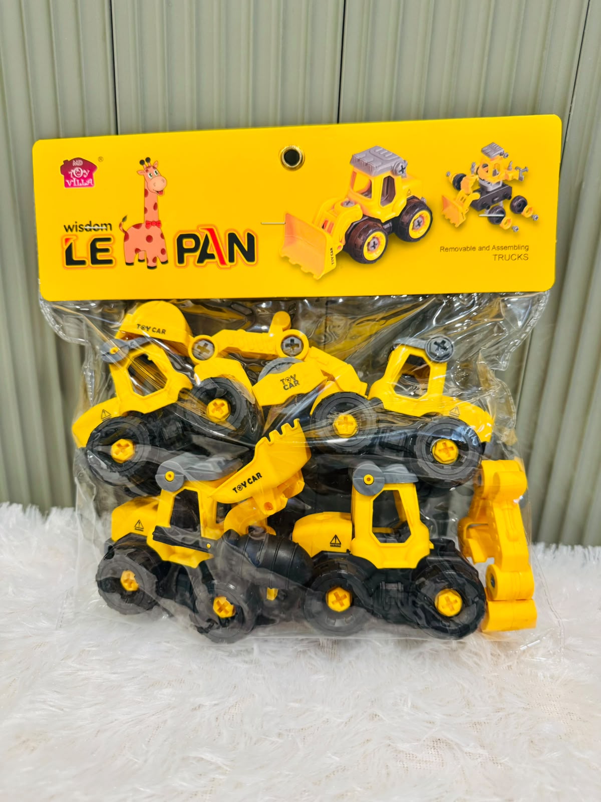 Construction Vehicles Set 4 in 1 DIY Toys for Kids | Take Apart Excavator & Bulldozer Toy Set of 4 with 1 Screwdriver
