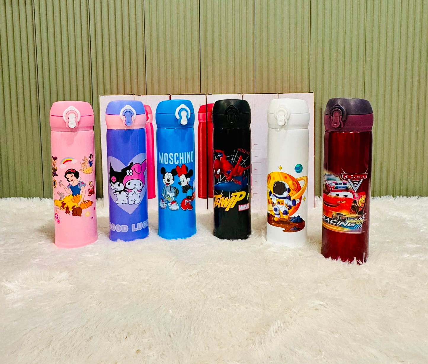 Cartoon Printed Stainless Steel Water Bottle 500ml