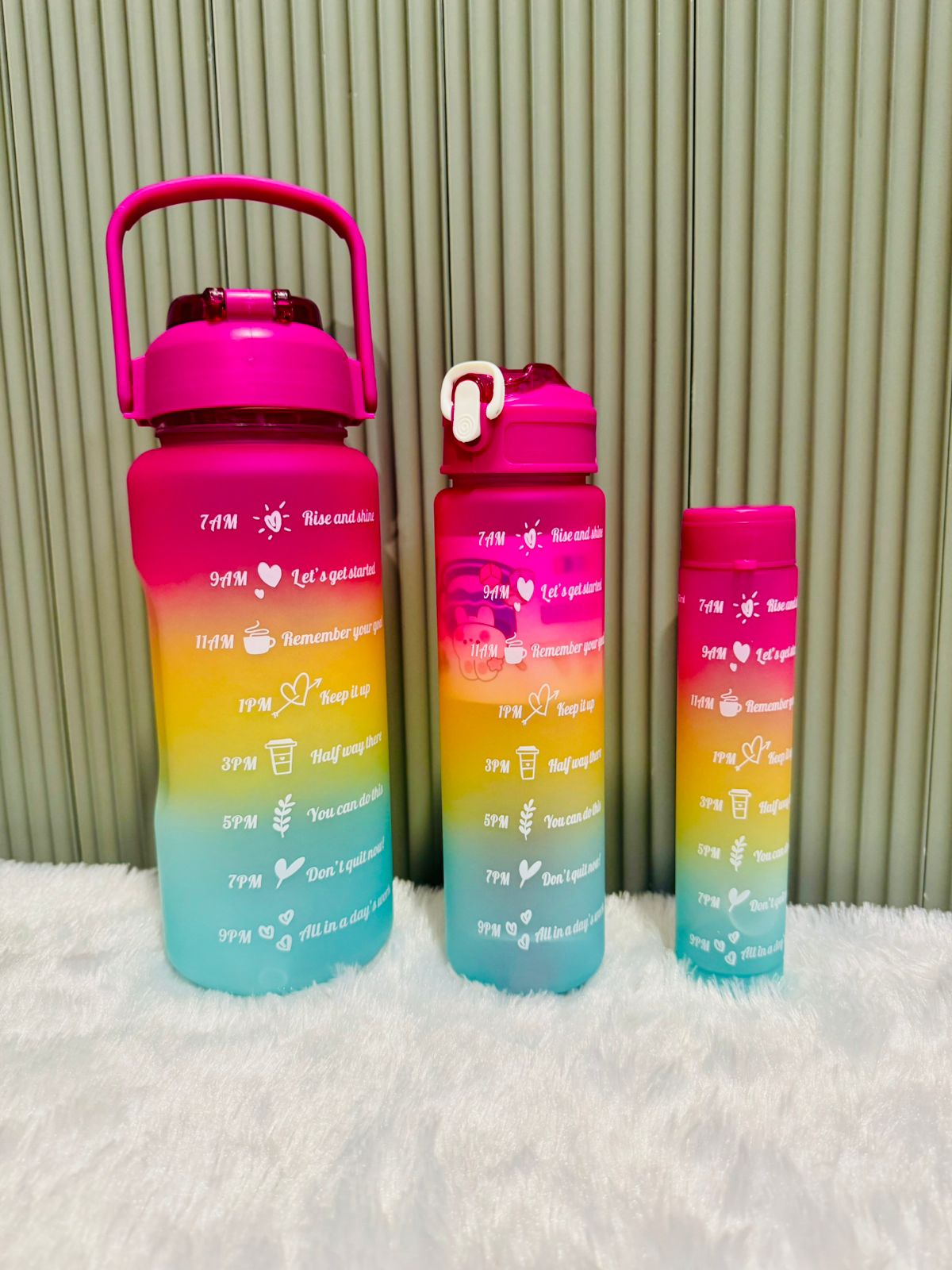 Motivational Water Bottle - pack of 2ltr, 700ml, and 280ml