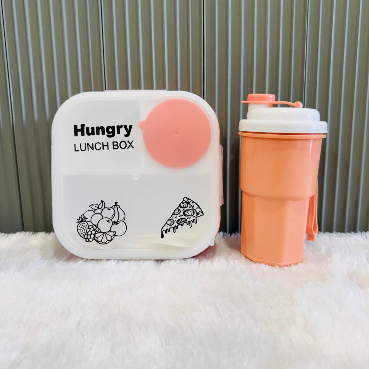 Hungry Lunch Box 1200ml 3 Compartment Set with Bottle