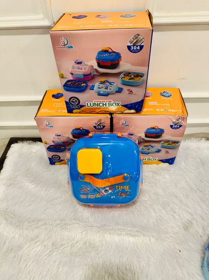 Insulated Hut Shape Lunch Box (3 Grid, Leak-Proof)